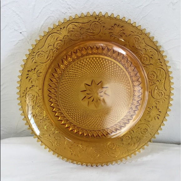Vintage Other - Vintage Amber Glass Decorative Plate